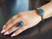 Load image into Gallery viewer, Cloud Mountain Turquoise Celtic/Viking Weaved Bracelet