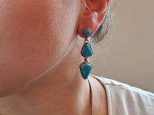 Load image into Gallery viewer, Kingman Three Stone Drop Earrings