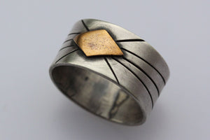 Spacecraft Silver Bronze Ring