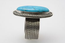 Load image into Gallery viewer, Light Blue Kingman Oval Adjustable Ring