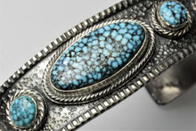 Load image into Gallery viewer, Kingman Turquoise Three Stone Bracelet