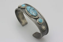 Load image into Gallery viewer, Kingman Turquoise Three Stone Bracelet