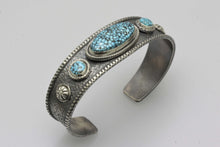 Load image into Gallery viewer, Kingman Turquoise Three Stone Bracelet