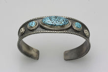 Load image into Gallery viewer, Kingman Turquoise Three Stone Bracelet