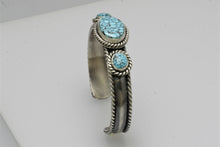 Load image into Gallery viewer, Kingman Turquoise Three Stone Woman's Bracelet