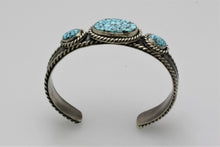 Load image into Gallery viewer, Kingman Turquoise Three Stone Woman's Bracelet