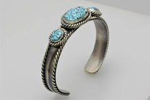 Load image into Gallery viewer, Kingman Turquoise Three Stone Woman's Bracelet