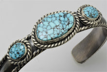 Load image into Gallery viewer, Kingman Turquoise Three Stone Woman's Bracelet