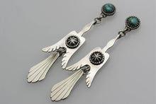 Load image into Gallery viewer, Water Bird with Carico Lake turquoise Earrings