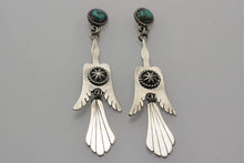 Load image into Gallery viewer, Water Bird with Carico Lake turquoise Earrings
