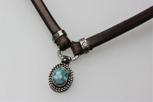 Load image into Gallery viewer, Leather Choker with Turquoise Mountain Small Pendant