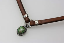 Load image into Gallery viewer, Leather Choker with Sonoran Gold  Small Pendant