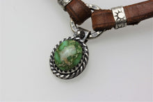 Load image into Gallery viewer, Leather Choker with Sonoran Gold  Small Pendant