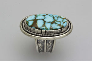 Red Web Turquoise Mountain Oval Ring