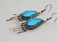 Load image into Gallery viewer, Sky Blue Kingman  Fringe Dangle Earrings