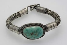 Load image into Gallery viewer, Turquoise Mountain Celtic/Viking Weaved Bracelet