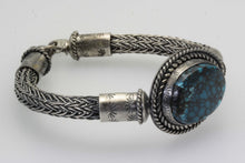 Load image into Gallery viewer, Cloud Mountain Turquoise Celtic/Viking Weaved Bracelet