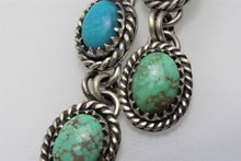 Load image into Gallery viewer, Kingman Carico Lake Three Stone Turquoise Earrings