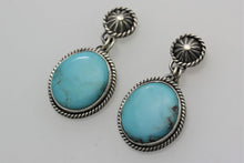 Load image into Gallery viewer, Kingman Turquoise Round Drop Earrings