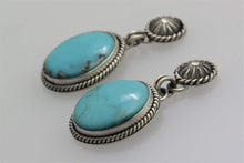 Load image into Gallery viewer, Kingman Turquoise Round Drop Earrings
