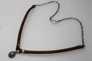 Leather Choker with Sonoran Gold  Small Pendant