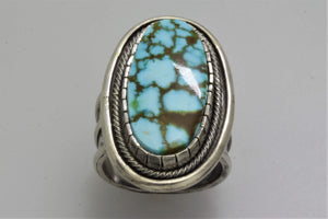 Red Web Turquoise Mountain Oval Ring