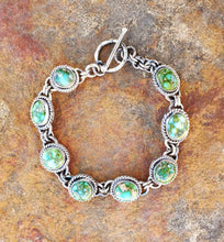 Load image into Gallery viewer, Sonoran Gold Turquoise Link Bracelet